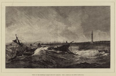 Wrack der norwegischen Bark Suez vor Yarmouth von Charles Auguste Loye